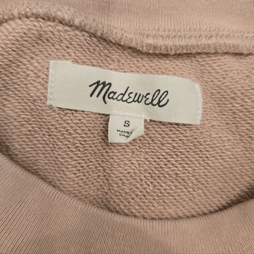 Madewell (Re)sourced Cotton Short-Sleeve Relaxed Sweatshirt In Sandstone Size S - Picture 5 of 7